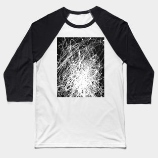 Black and White Drip Painting Baseball T-Shirt